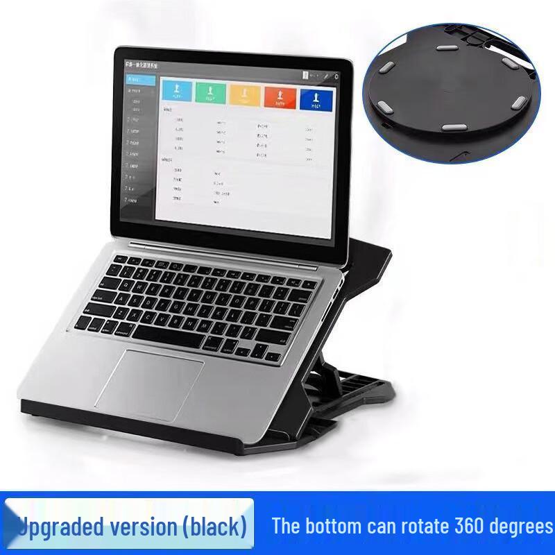 Ollymurs Black Upgraded Laptop Stand with Turntable