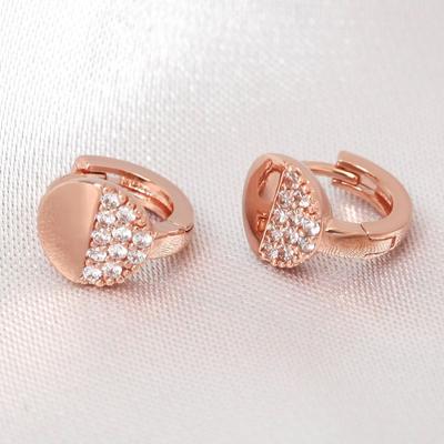 14K Cubic Zirconia Earring Ring Piercing Gold Needle Rose Gold Daily