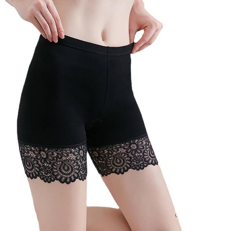 Women's Plus Size Lace Safety Shorts - Summer Anti-Exposure Modal Layer, Thin 3/5 Length. Can Be Worn Outside.