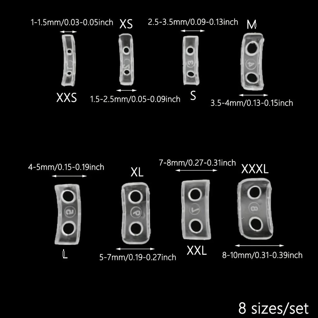 8pcs Pack Plastic Ring Size Adjuster Pads - Invisible Ring Sizer Reducer for Loose Rings-Comfortable &Secure