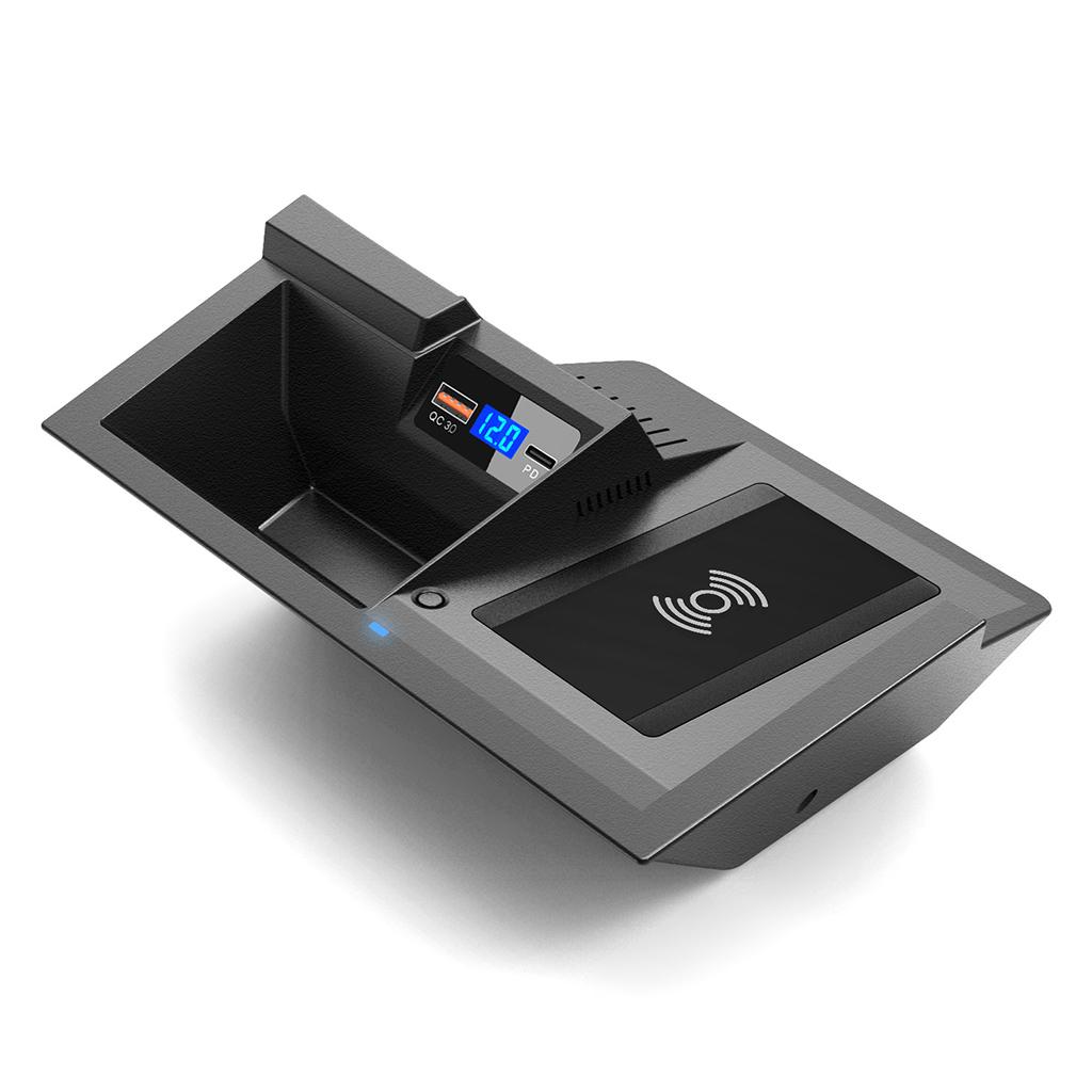 Handyhalter Wireless Charging Halterung für Alle Handys für Mittelkonsole für QC 3.0