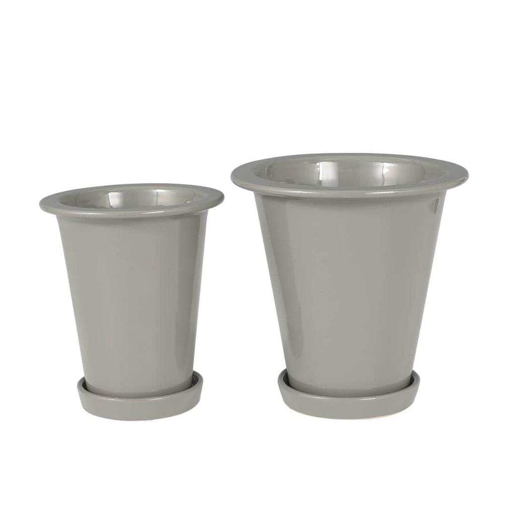 Dulton Botany Long Pot L Gray A Tall Flower Pot Decorated with an Embossed Logo and Earth BOTANY Height Diameter Colors, No. 6, 18.4 Cm, 18.7 Cm,