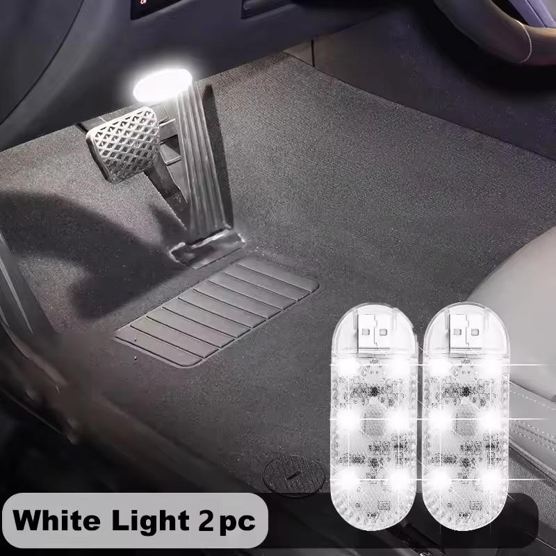 1/2/4PC Mini Car LED Light USB Charging Interior Lighting Lamp for Armrest Box Switch Touch Magnetic Reading Lamp Foot Light