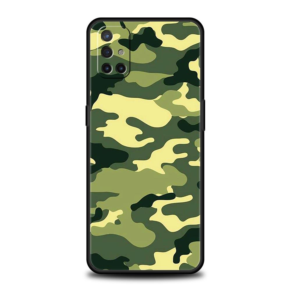 Camouflage Camo Military Phone Case For OnePlus 12R 9R 12 11 10 Pro 9 8 7 7T 8T 10T 9RT Nord 2T N10 N200 CE 2 5G Black Cover