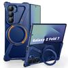 Oatsbasf Rahmenlose Z Hülle für Samsung Galaxy Z Fold 7 Handyhülle mit 360° drehbarem Ring Metall Handyhülle Stoßfester Bumper