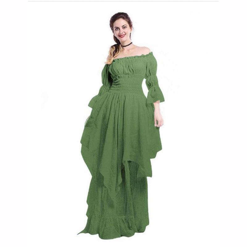 Lace Flared Sleeve Retro Gothic Dress Cosplay Prom Princess