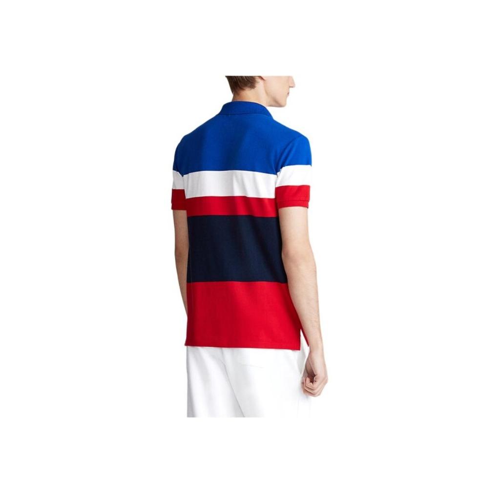 Polo Ralph Lauren Color Blocked Κεντημένο Λογότυπο Pony Μπλουζάκι Πόλο με Κοντό Μανίκι Ανδρικά Τοπ Πολύχρωμο 710780947-001