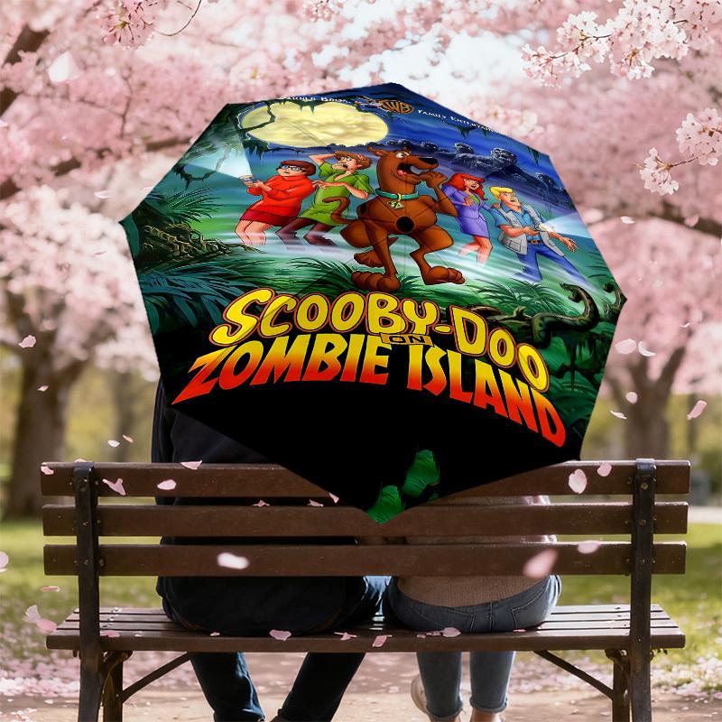 1PC Scooby-Doo Zombie Island Umbrella-8-Rib Reinforced, Automatic Open, Lightweight & Durable, Cute Fashion Accessory for Outdoor, D2634