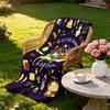 1pc Text Element Printed 230 Flannel Blanket Multi Size Soft And Comfortable Napping Cover Carpet Machine Washable