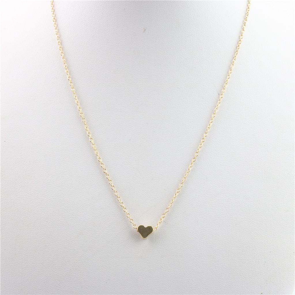 Elegant Small Smooth Heart Pendant Necklace Stylish Fashion Jewelry for Women Steel Stainless