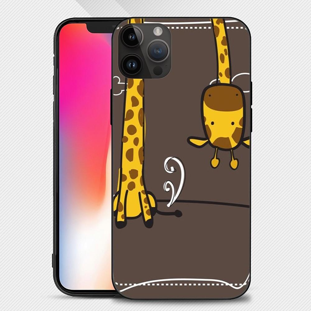 Yellow Giraffe Cute Cartoon Phone Case iphone15 14 13 12 11 Pro Max Mini X 7 8 Soft Case