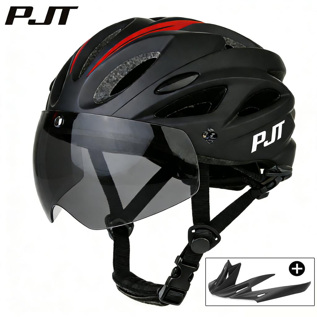 Kask rowerowy 4 w 1 z okularami przeciwsłonecznymi / Daszkiem Bezpieczeństwa Kaski Wielotrybowe noszenie Kask rowerowy Kask rowerowy MTB Dla kobiet Mężczyzn