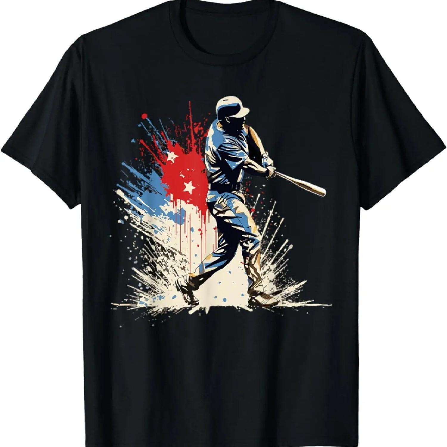 Футболка с брызгами краски и флагом США S разноцветный