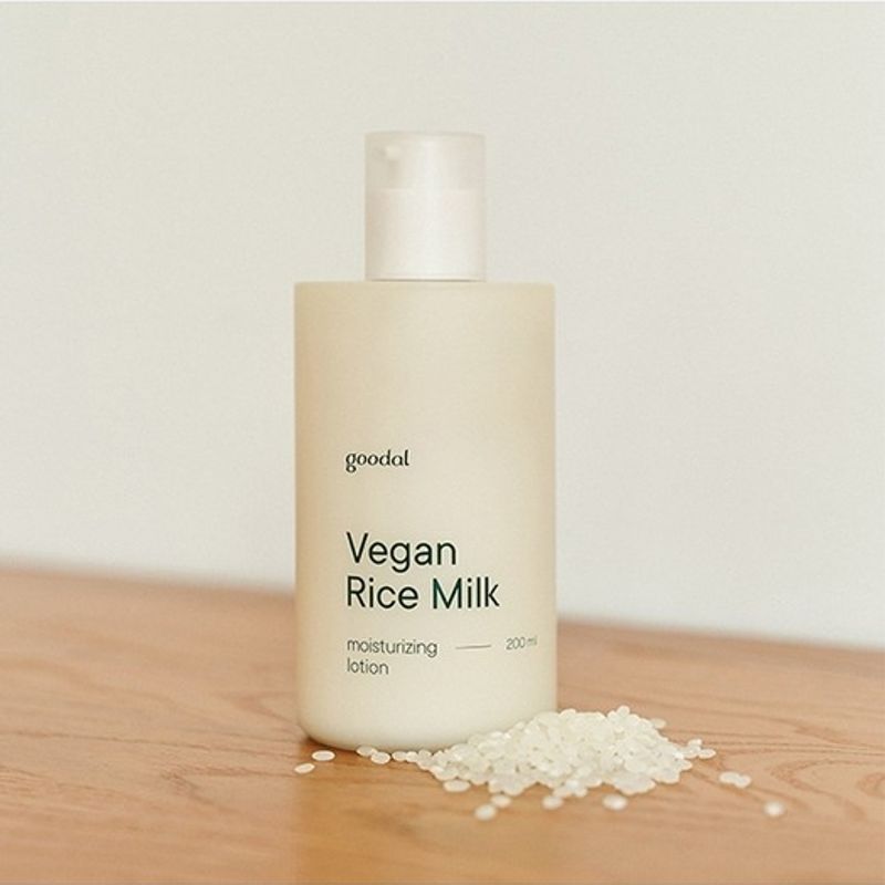 Goodal Vegan Rice Milk Moisturizing Lotion 200ml (24AD) + (Free) 3 Vegan Rice Sachets (3ml)