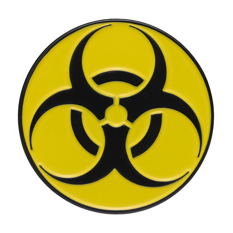 Contemporary Badge Metal Geometric Nuclear Radiation Brooch For Fashionforward Individuals