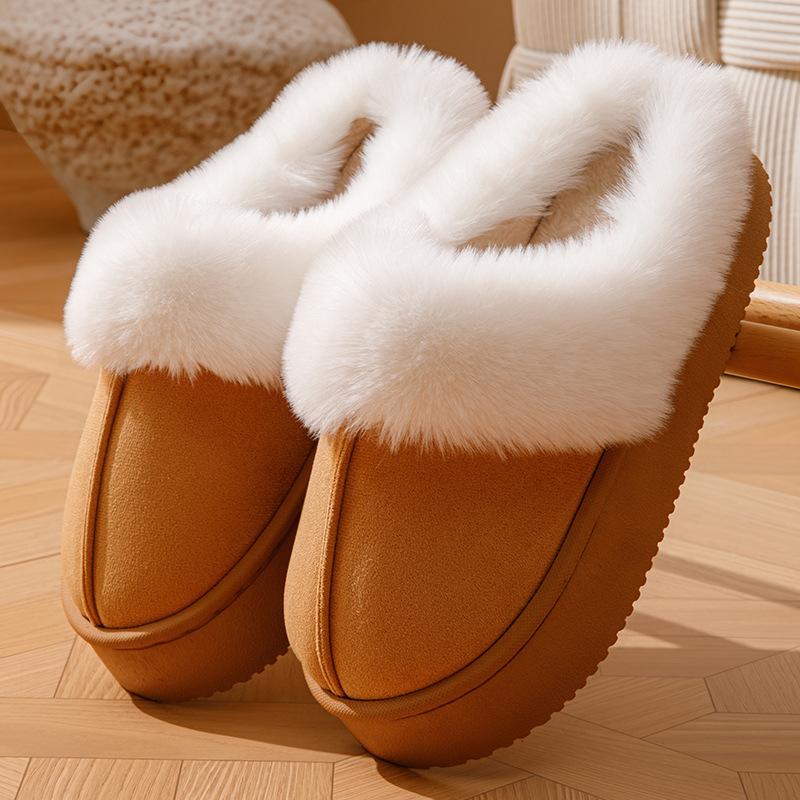 thick-soled plush cotton slippers indoor warm non-slip shoes plush deodorant plush slippers autumn and winter