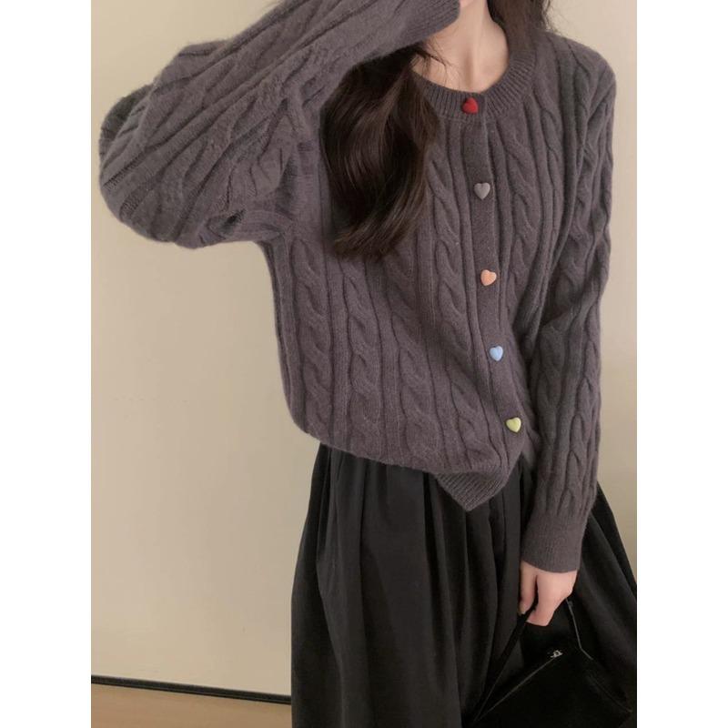 YYFS Dámská móda Ležérní Podzim Zima Jednobarevné svetry s dlouhým rukávem a výstřihem do O