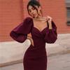 Rochie sexy, plină de talie înaltă, bodycon, pentru femei, la modă elegantă, rochie cu mâneci latern, haine de petrecere, rochii formale midi 30512