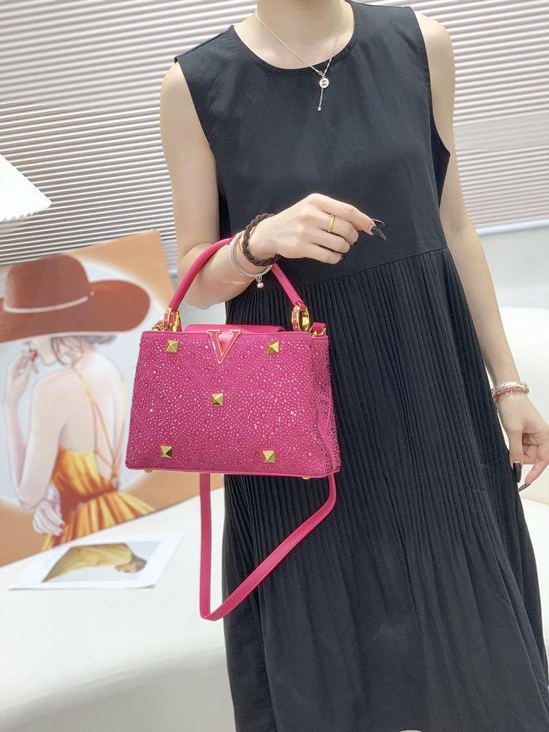 2024 Rhinestone Studded Women's Crossbody Handbag – Bright, Versatile, European & American Style