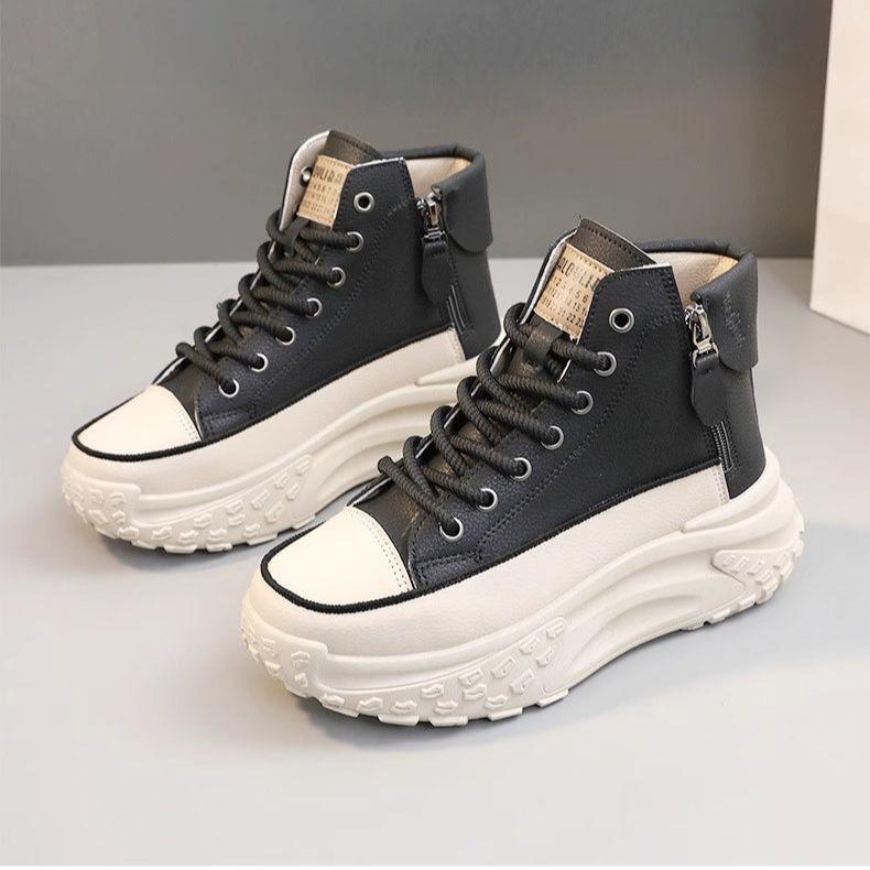 High-top Women's New Thick-soled Non-slip Heightening Muffin Casual Dad Shoes Martin Sneakers
