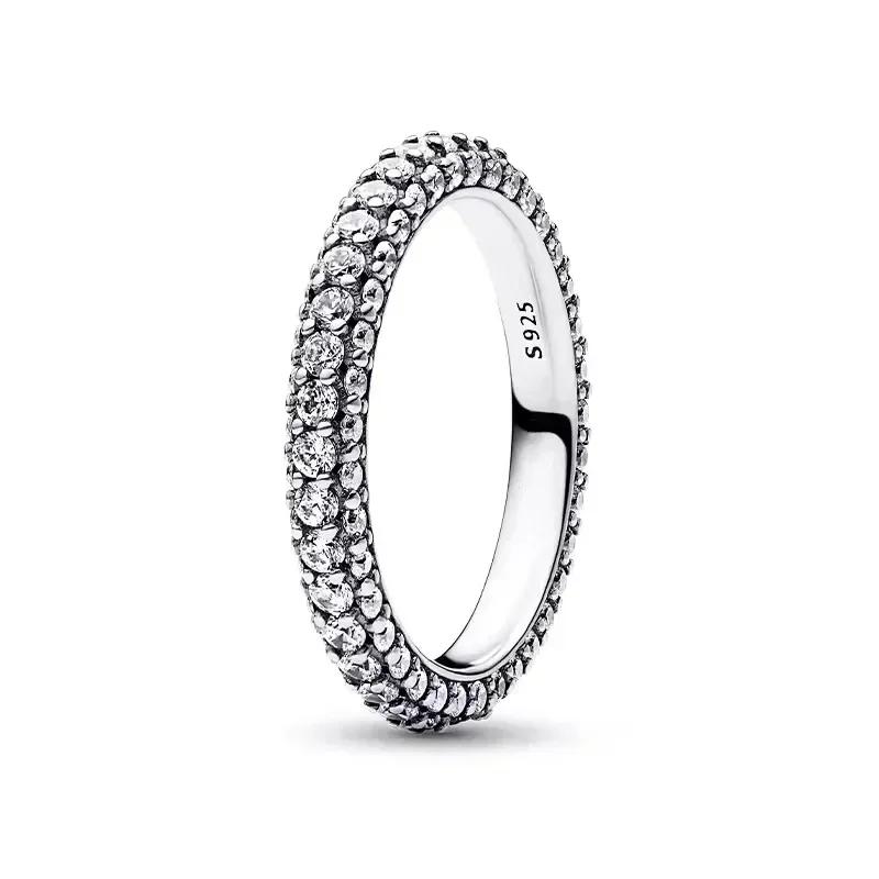 New 925 Sterling Silver Women's Classic Red Heart Crown Fashion Ring Valentine's Day Light Luxury Jewelry Romantic Gift