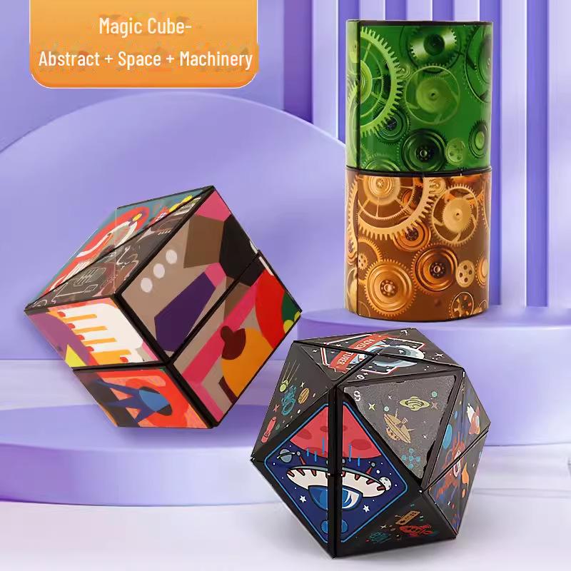 3D Magická kostka Geometrické stavební bloky - Vzdělávací hračky pro trénink dětského myšlení