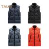 Men Waistcoat Stand Collar Sleeveless Zipper Placket Vest Coat with Side Pockets Solid Color Thickened Vest Jacket
