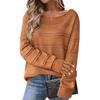 2026 Autumn/Winter European & American Loose Round Neck Knit Sweater, Women's Long Sleeve Solid Color Versatile Pullover
