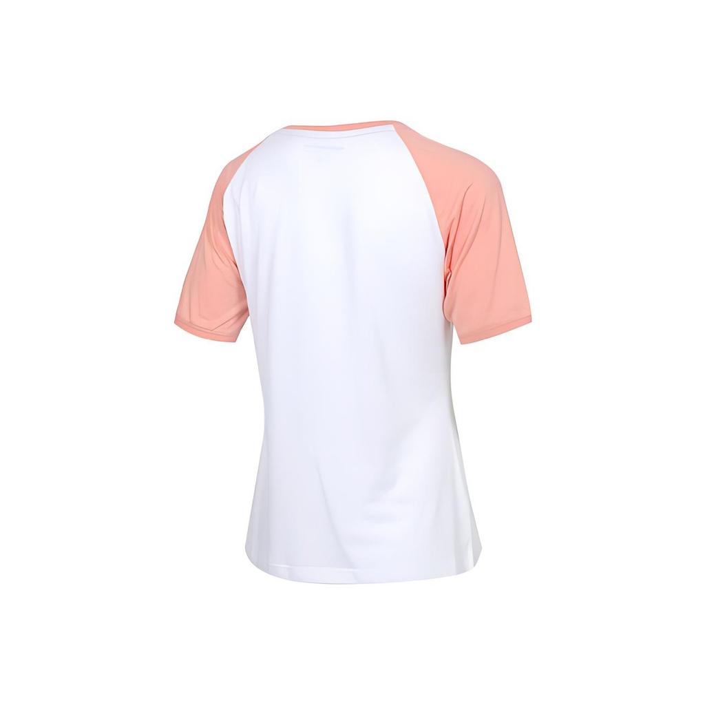 adidas Camiseta Manga Curta com Estampa Neo Logo Feminina Tops Branco Rosa DW7949