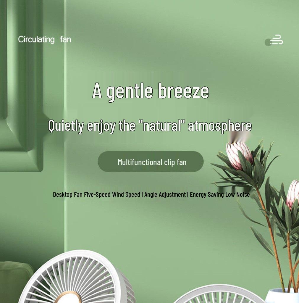 USB Rechargeable Multifunction Fan with Night Light and Clip