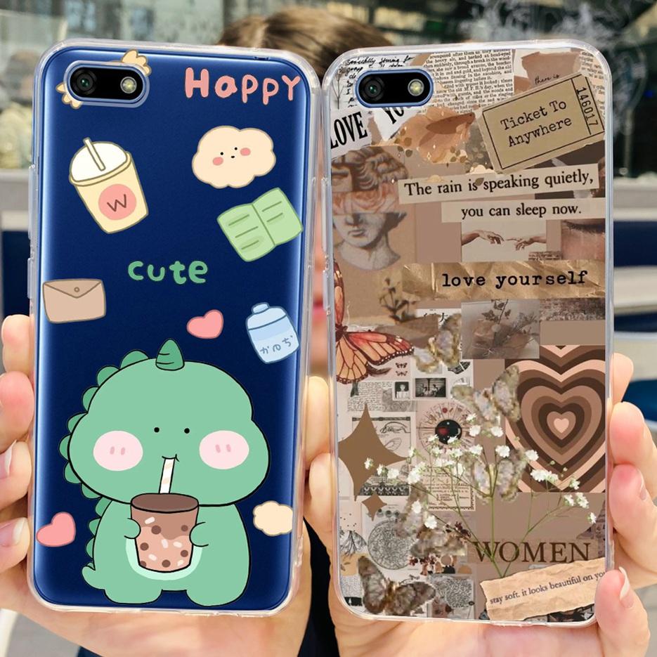 For Huawei Y5 Lite 2018 Case DRA-LX5 Luxury Painted Back Cover Clear Silicone Soft Phone Case For Huawei Y5 Prime Y 5 2018 Shell
