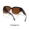 2025 Trendy Myopia Clip-on Gradient Polarized Sunglasses – Large Square Frame for Women, Ideal for Driving & Cycling.