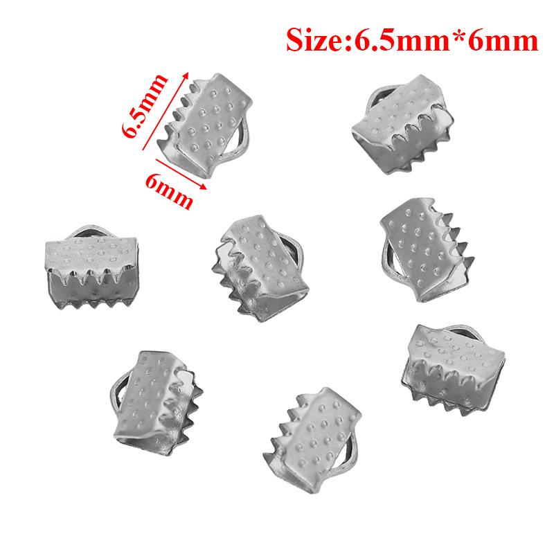 20pcs Crimp Beads Cord End Caps Cove Clasps String Ribbon Leather Clips Foldover Connectors for DIY Jewelry Findings Supplies