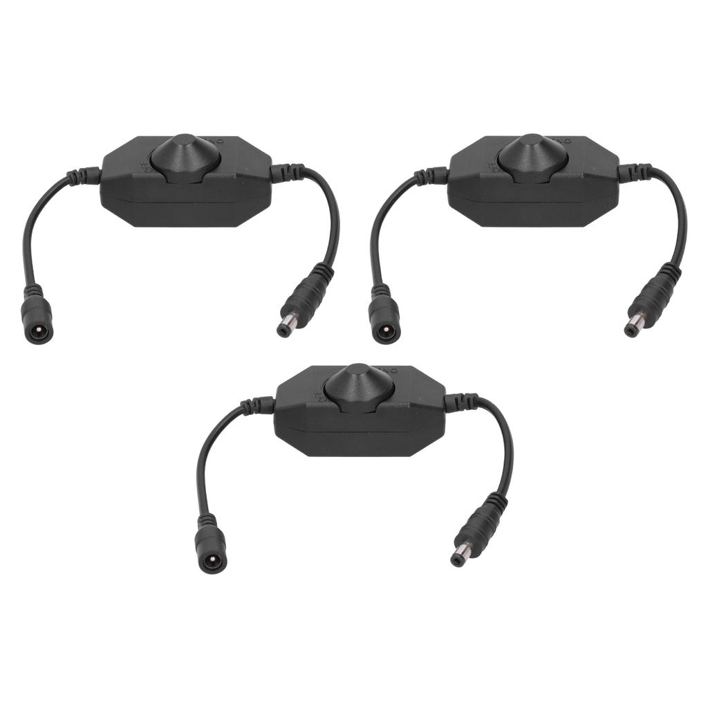 3Pcs LED Strip Dimmer Switch Adapter Brightness Adjustable Controller Manual Knob DC 12V24V