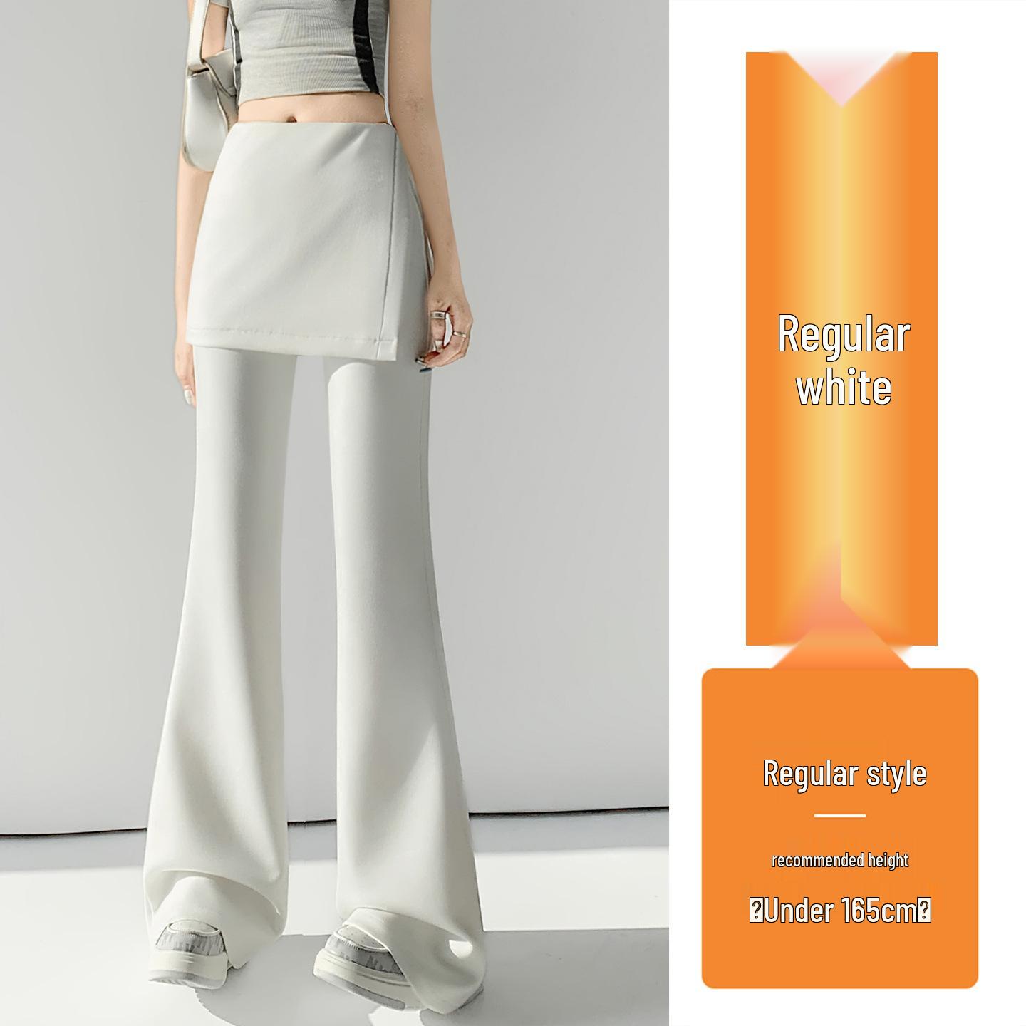 

Fake Two-Piece High-Waisted Flare Sweatpants - 2026 Summer Slimming, Slit Butt Cover, Micro Flare, Floor-Length Casual Pants for Women 2XL