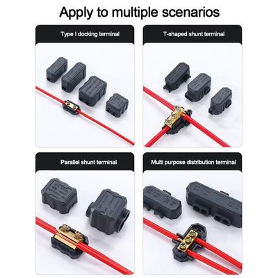 Docking High Power High Power Splitter Conductor Brass Black Quick Terminal Block Wire Connector Electrical