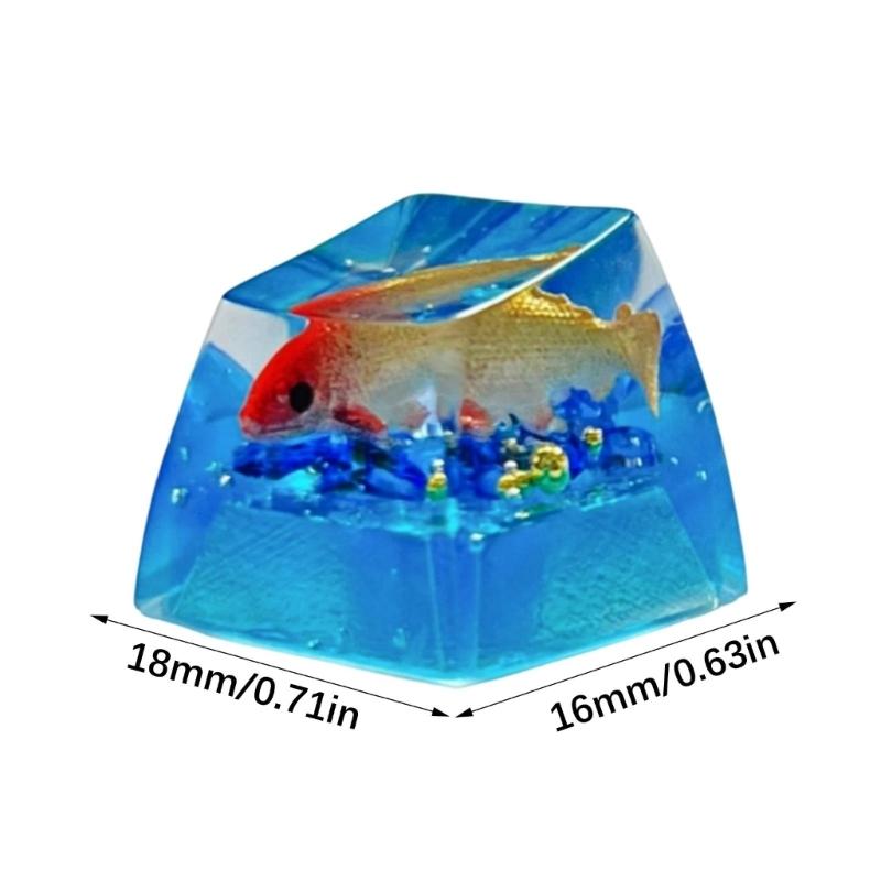 Unique Resin Fish Keycap For Mechanical Keyboards Switches With Glowing Design And Ergonomic Shape