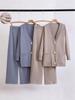 European-Style Women's Two-Piece Set: Knit Cardigan & Wide-Leg Pants - Trendy Spring/Autumn Fashion with Metal Buttons