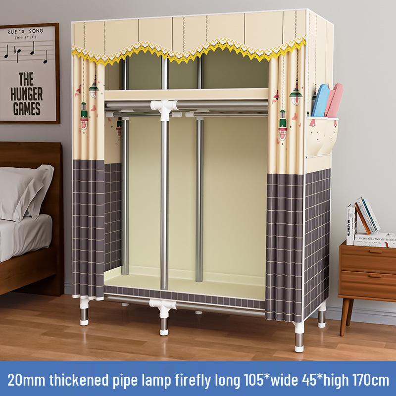 Thickened Steel Pipe Fabric Wardrobe for Dorm or Bedroom Storage