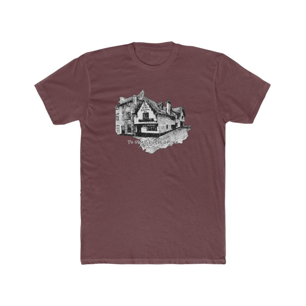 Olde Salutation Inn U.K Britain Oldest bar pub Men#039;s Cotton Crew Tee Nottingham Unisex T-Shirt S