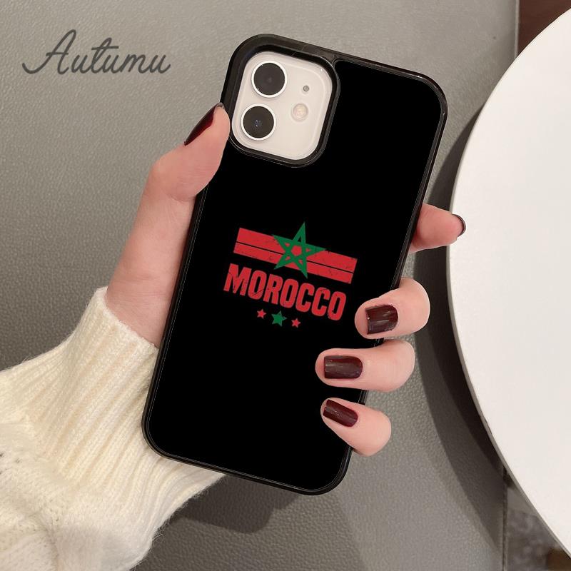 Flag of Morocco Phone Case for iPhone 11 12 13 14 Pro Max mini X XR XS SE 2020 5 6S 7 8 Plus Samsung Galaxy S21 S22 Cover shell
