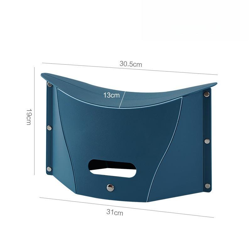 Portable Folding Stool PP Compact Seat Lightweight Camping Picnic Travel Stool with Handle for Outdoor Indoor темно-синий