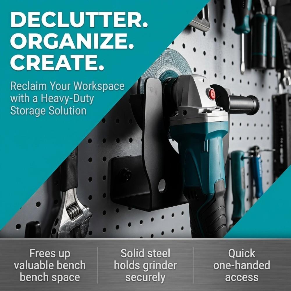 Space-Saving Design Wall Mount Storage Rack Heavy-Duty Tool Organizer Sleek Tool Rack for Shops