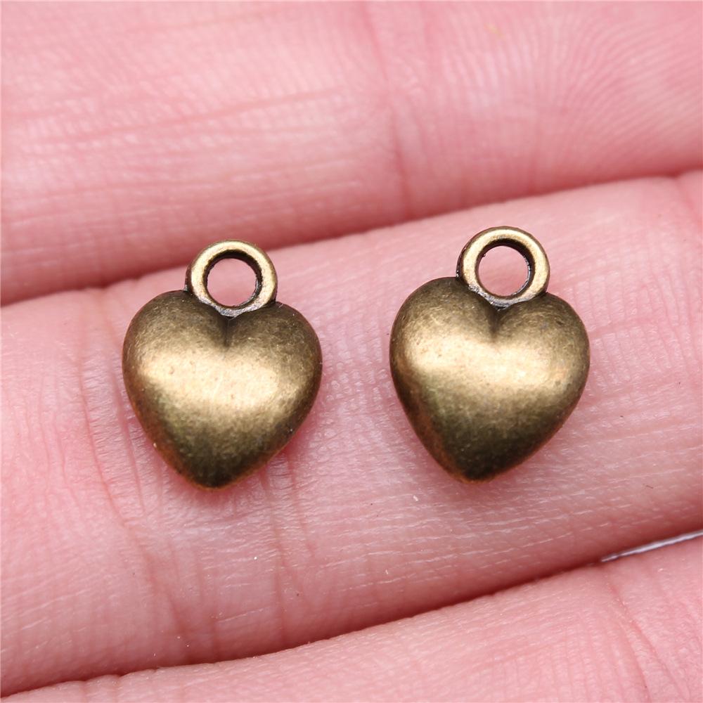 10pcs Heart Charms For Jewelry Making Antique Bronze Silver Color DIY Crafts Making Findings Handmade Tibetan Jewelry