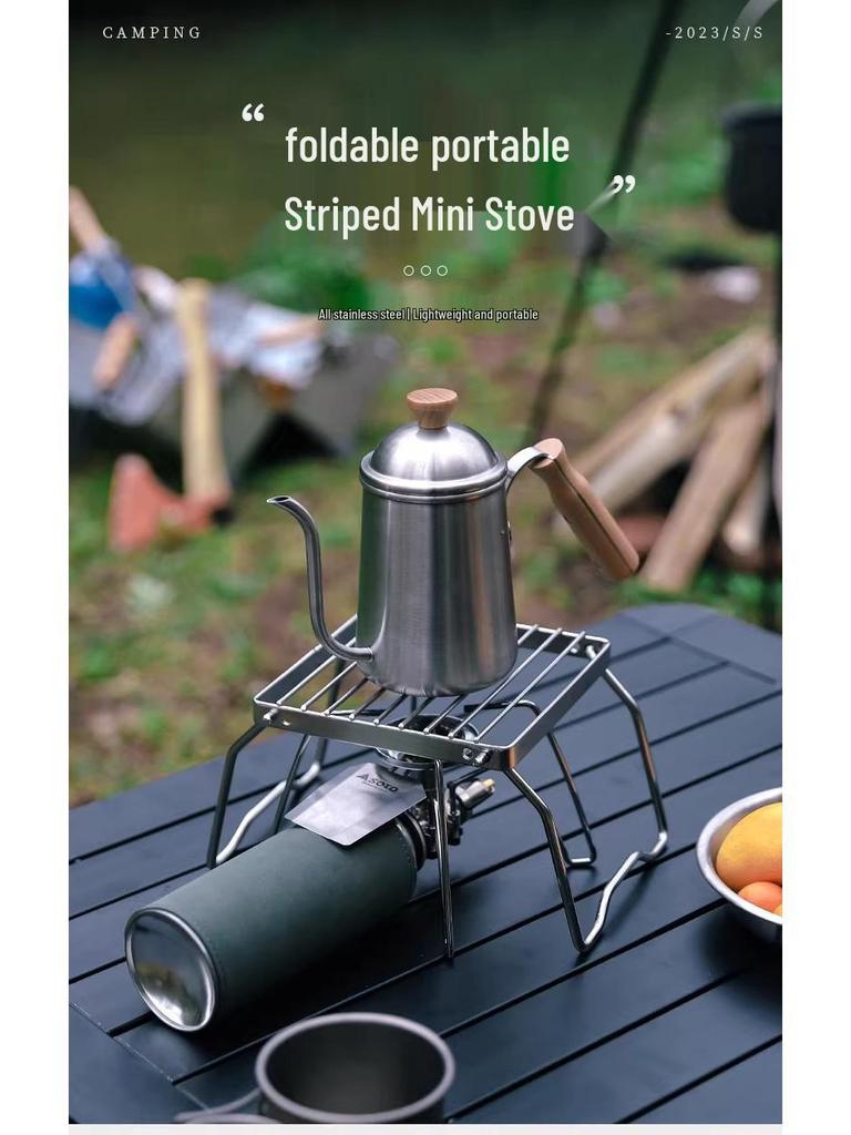 Portable Stainless Steel Mini BBQ Grill & Stove Stand