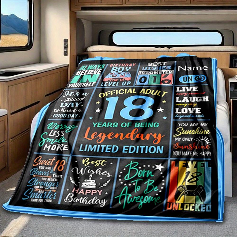 Princess Crown 18Th Birthday Blanket Personalized Name Soft Comfortable Stylish Blanket Car Blanket Perfect For Travel Camping Outdoor Home Suitable