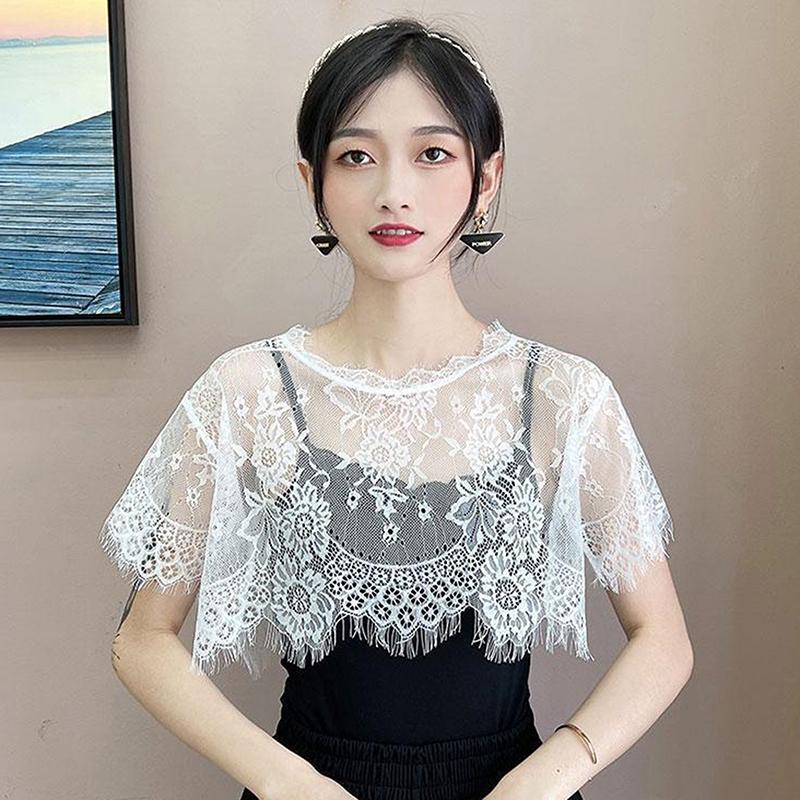 Women Scarf Lace Lace Shawl White Black Blouse Shoulders Scarf Fake Collar Cape Spring Autumn