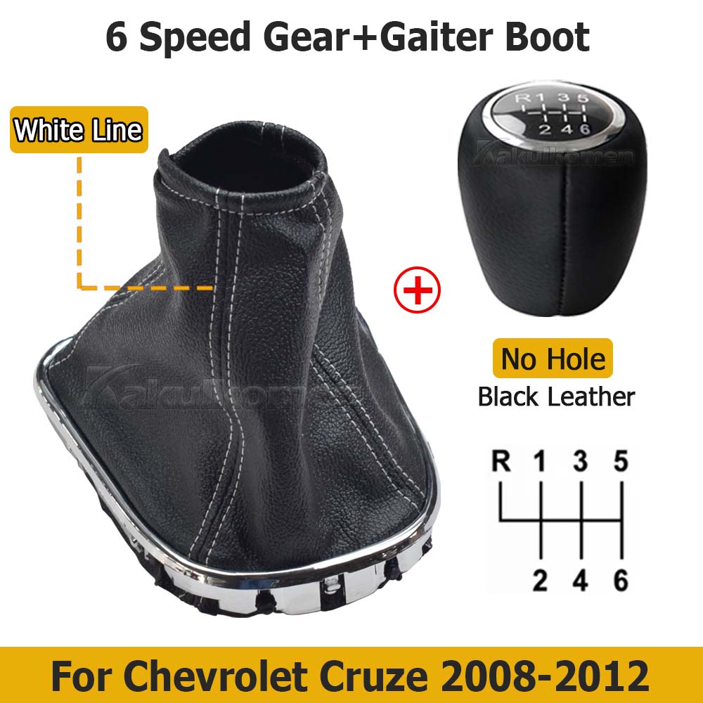For Chevrolet Chevy Cruze 2008 2009 2010 2011 2012 Manual Gear Shift Knob Shifter Lever Stick Gaiter Boot Cover Car Accessories
