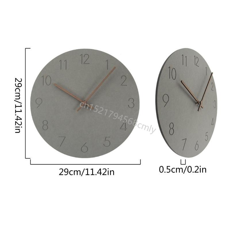 Stille Wanduhr ohne Ticken Holz Dekorative Wanduhr Batteriebetrieben 6XDE