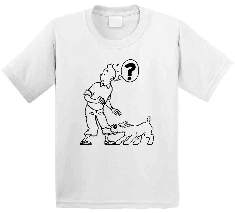 Tintin Comic Short Sleeve Unisex White T Shirt S
